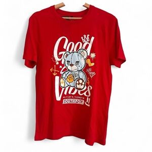 NWT Men’s Red Southpole Y2K graphic bear tee shirt medium